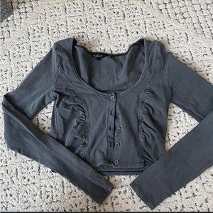 Out From Under Fitted Crop Button up longsleeve